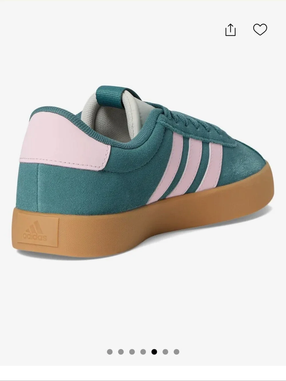 Adidas VL Court 3.0 Women's Teal Pink Gum Sole Fashion Sneakers size 9